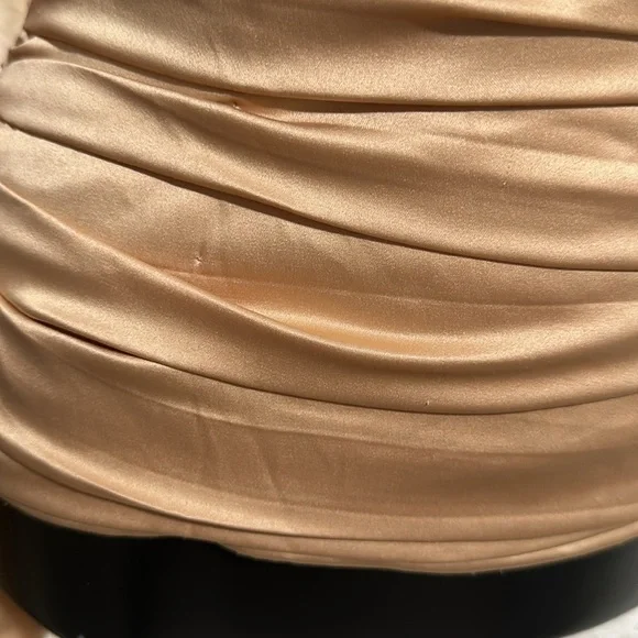 Badgley Mischka champagne satin blouse shirt top XS 2 Rent the runway repair - Picture 3 of 13